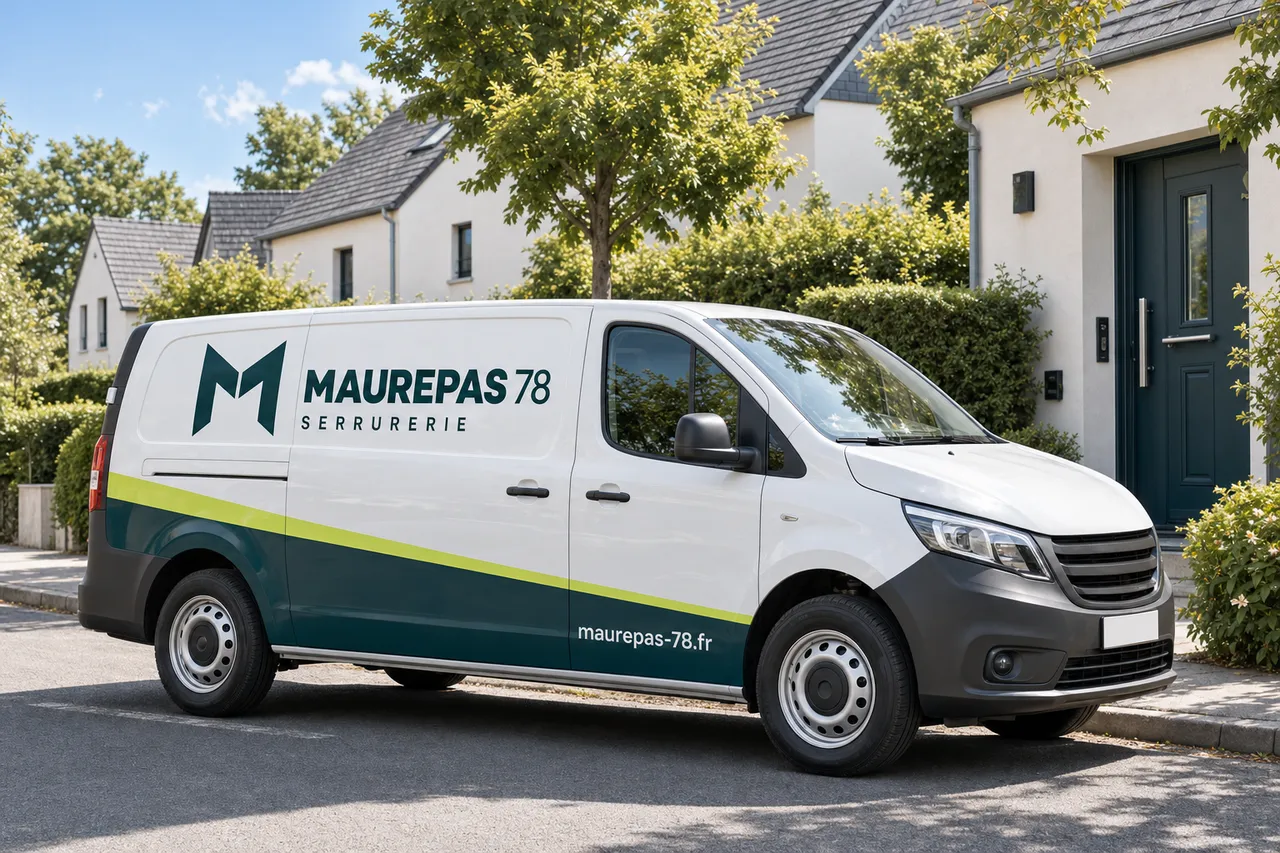 Utilitaire Maurepas 78 Serrurerie garé devant une maison de Maurepas