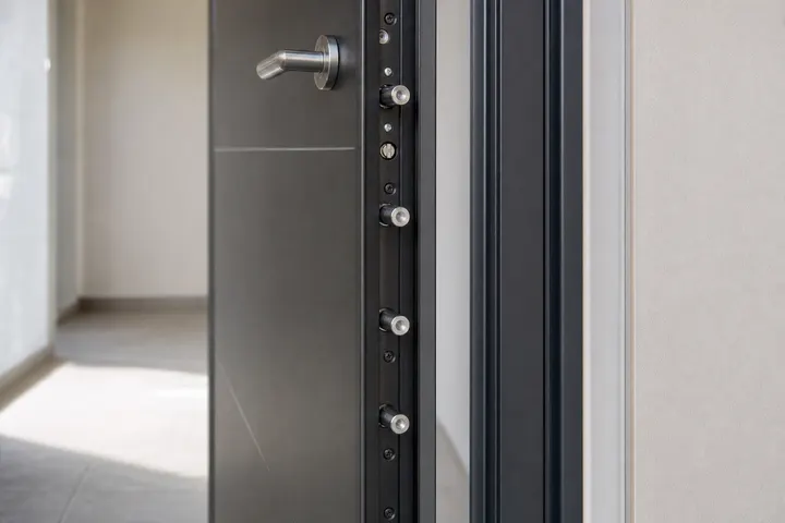 Chant d'une porte blindée avec ses points de verrouillage
